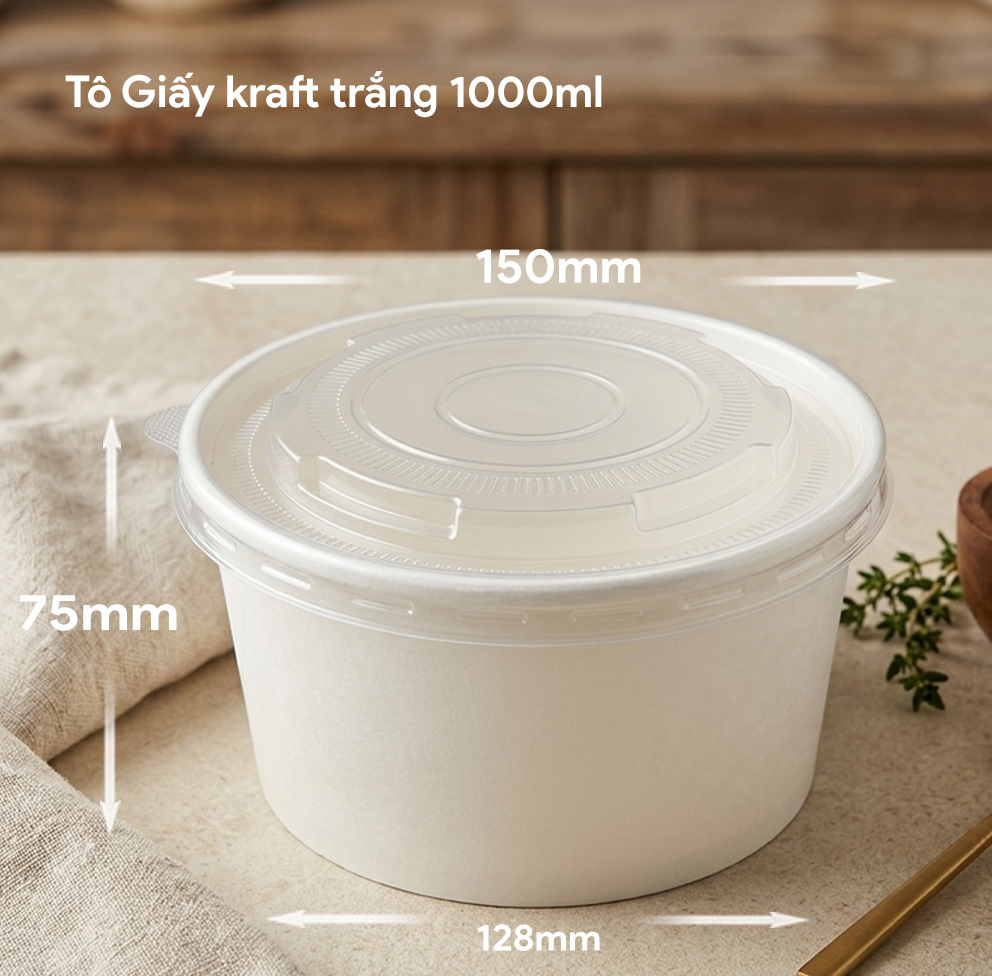 TÔ GIẤY TRẮNG 1000ML