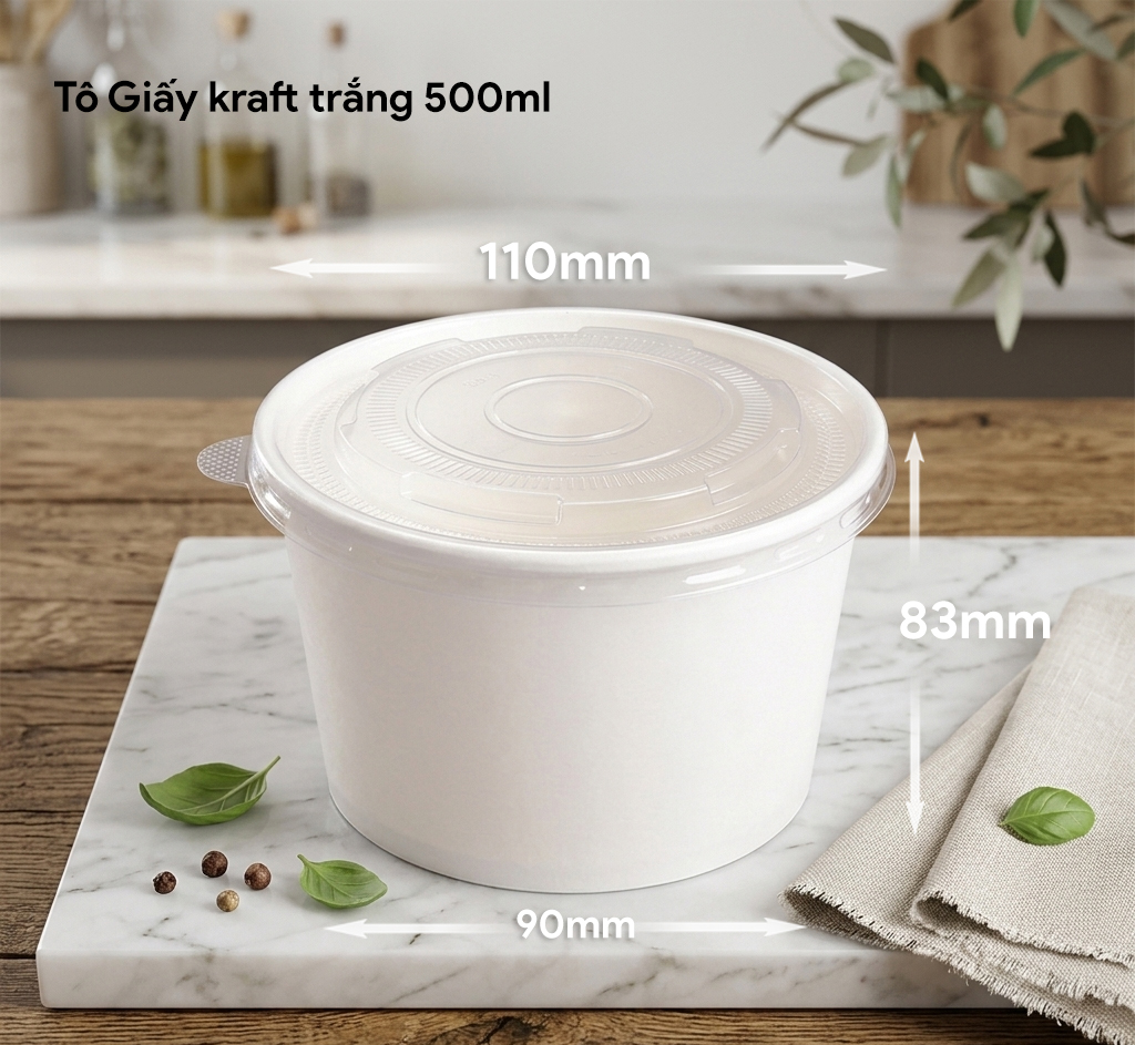 TÔ GIẤY TRẮNG 500ML