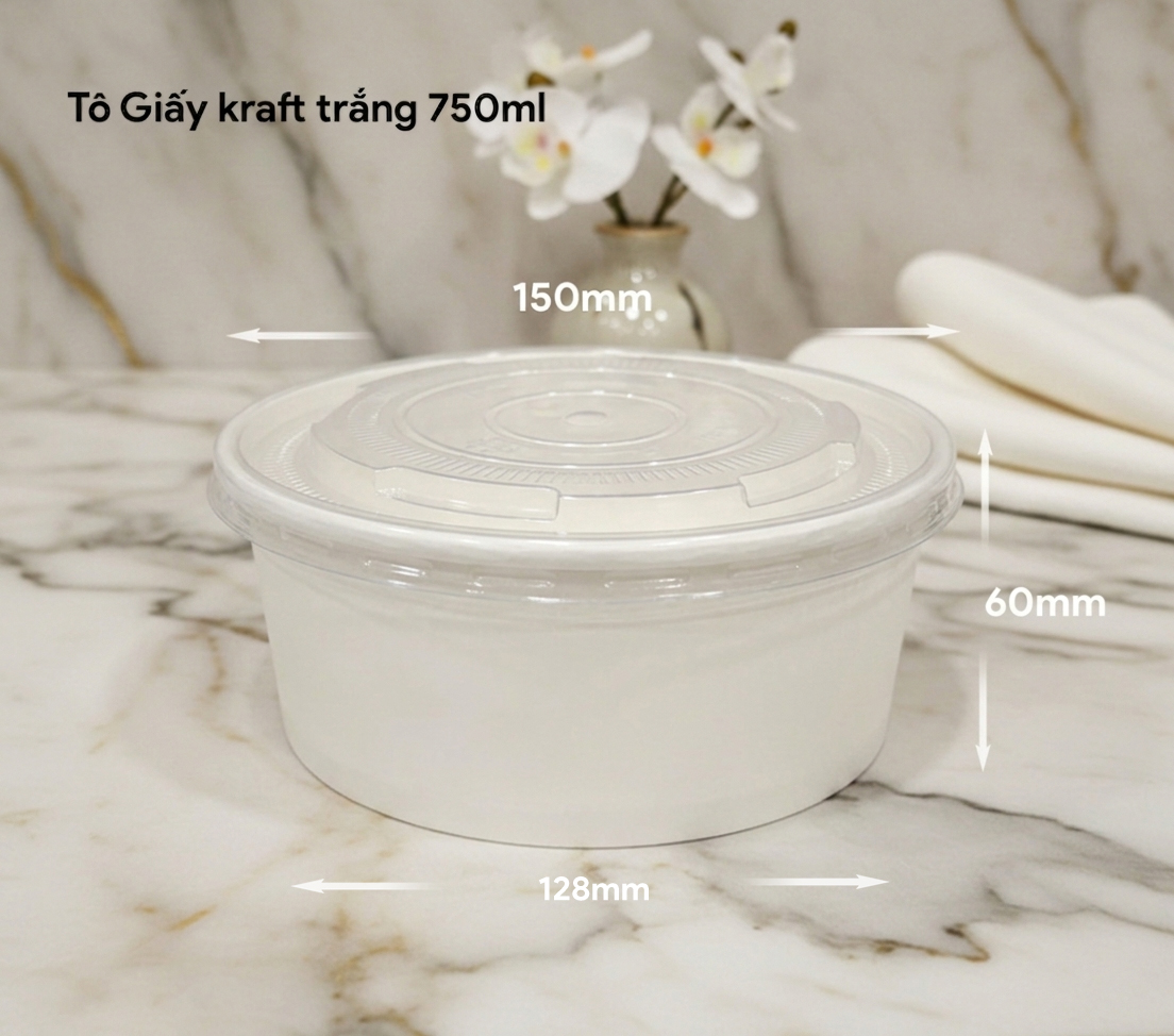 TÔ GIẤY TRẮNG 750ML